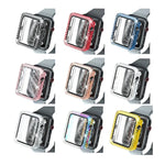 전기 도금 PC 이중 줄 다이아몬드 보호 케이스 및 강화 유리 필름, Apple Watch 시리즈용, 3 & 2 & 1 38mm, 3 & 2 & 1 42mm