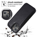 Double Buckle Shockproof PU Protective Case with Card Slots & Holder, For iPhone 13, For  iPhone 13 Mini, For iPhone 13 Pro, For iPhone 13 Pro Max