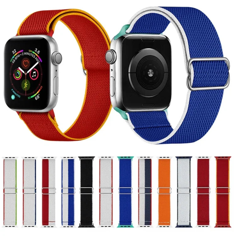 고탄력 나일론 교체 시계줄, Apple Watch 시리즈용, 7 41mm / 6 & SE & 5 & 4 40mm / 3 & 2 & 1 38mm, 7 45mm / 6 & SE & 5 & 4 44mm / 3 & 2 & 1 42mm