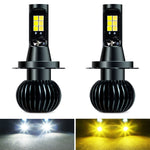 DC9-32V / 3000LM / 30W / 6000K+3000K IP65 Car LED Double Color Fog Light with 12LEDs CSP Lamp Beads, 2 PCS EV15 H7