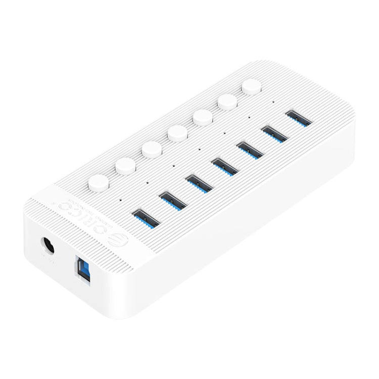 ORICO CT2U3-7AB-WH 7-in-1 플라스틱 스트라이프 멀티포트 USB 허브 개별 스위치 포함, CT2U3-7AB-BK UK 플러그, CT2U3-7AB-WH UK 플러그, CT2U3-7AB-BK EU 플러그, CT2U3-7AB-WH EU 플러그, CT2U3-7AB-BK AU 플러그, CT2U3-7AB-WH AU 플러그