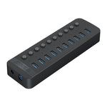 ORICO CT2U3-10AB-WH 10-in-1 플라스틱 스트라이프 멀티포트 USB 허브 개별 스위치 포함, CT2U3-10AB-BK AU 플러그, CT2U3-10AB-WH AU 플러그, CT2U3-10AB-BK UK 플러그, CT2U3-10AB-WH UK 플러그, CT2U3-10AB-BK EU 플러그, CT2U3-10AB-WH EU 플러그