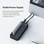 ORICO CT2U3-10AB-WH 10-in-1 플라스틱 스트라이프 멀티포트 USB 허브 개별 스위치 포함, CT2U3-10AB-BK AU 플러그, CT2U3-10AB-WH AU 플러그, CT2U3-10AB-BK UK 플러그, CT2U3-10AB-WH UK 플러그, CT2U3-10AB-BK EU 플러그, CT2U3-10AB-WH EU 플러그