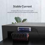 ORICO AT2U3-7AB-GY-BP 7-in-1 알루미늄 합금 멀티포트 USB 허브 개별 스위치 포함, EU 플러그, UK 플러그, AU 플러그