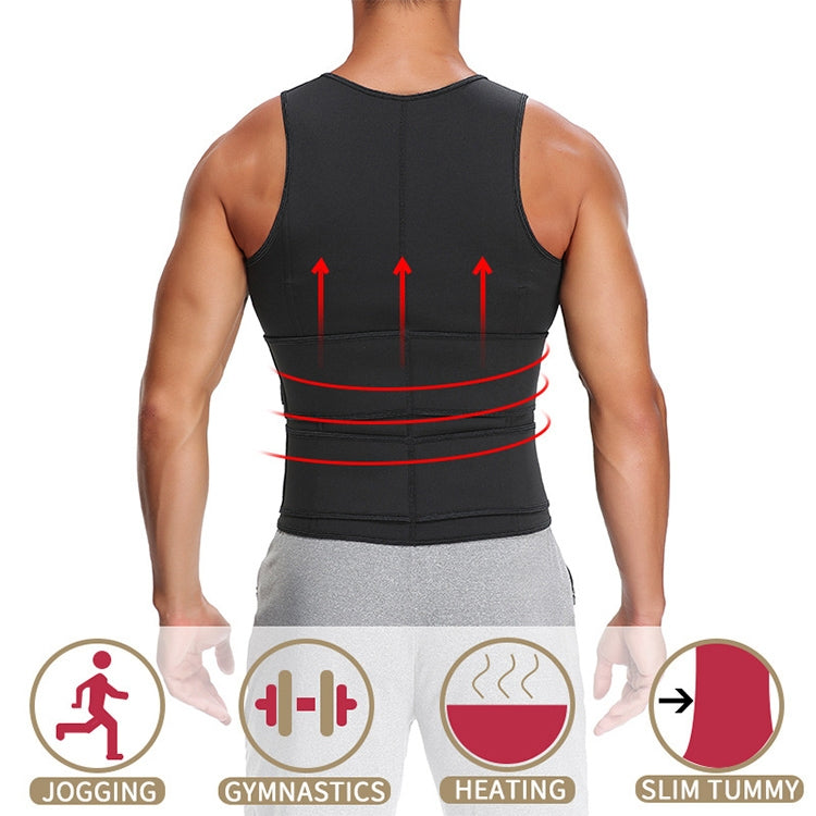 네오프렌 남성 스포츠 바디 셰이퍼 조끼 허리 바디 쉐이핑 코르셋, S, M, L, XL, XXL, XXXL