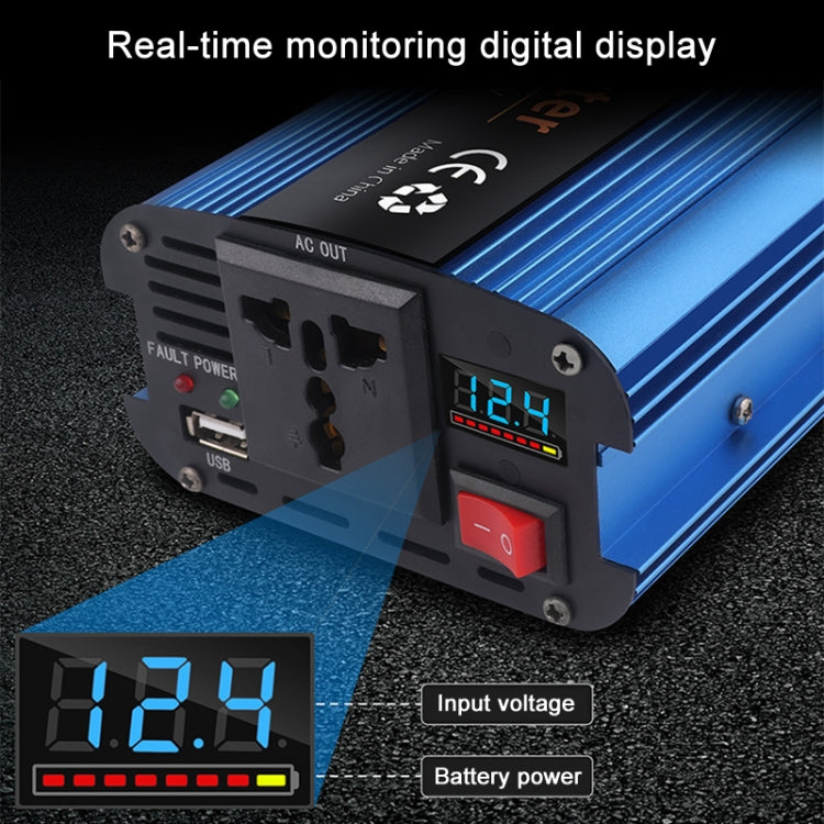 Carmaer 1200W Car Smart Multi-function Digital Display Inverter Household Power Converter, 12V to 220V 1200W, 24V to 220V 1200W, 48V to 220V 1200W