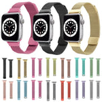 애플 워치 시리즈 7 45mm / 6 & SE & 5 & 4 44mm / 3 & 2 & 1 42mm, 7 41mm / 6 & SE & 5 & 4 40mm / 3 & 2 & 1 38mm용 작은 허리 더블 섹션 밀라노 교체 시계줄