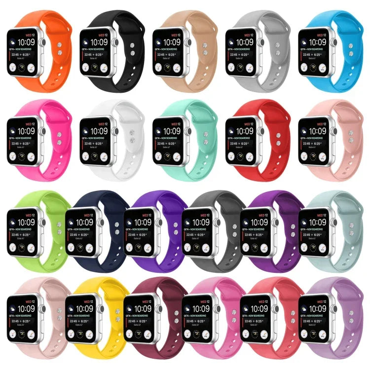애플 워치 시리즈 7 45mm / 6 & SE & 5 & 4 44mm / 3 & 2 & 1 42mm, 7 41mm / 6 & SE & 5 & 4 40mm / 3 & 2 & 1 38mm용 더블 네일 실리콘 교체 스트랩 시계줄