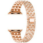 파이브 비즈 다이아몬드 스틸 교체 스트랩 시계줄, Apple Watch 시리즈용, 7 41mm / 6 & SE & 5 & 4 40mm / 3 & 2 & 1 38mm, 7 45mm / 6 & SE & 5 & 4 44mm / 3 & 2 & 1 42mm