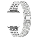 파이브 비즈 다이아몬드 스틸 교체 스트랩 시계줄, Apple Watch 시리즈용, 7 41mm / 6 & SE & 5 & 4 40mm / 3 & 2 & 1 38mm, 7 45mm / 6 & SE & 5 & 4 44mm / 3 & 2 & 1 42mm