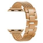 식스 체인스 쓰리 비즈 스틸 교체 스트랩 시계줄, Apple Watch 시리즈용, 7 41mm / 6 & SE & 5 & 4 40mm / 3 & 2 & 1 38mm, 7 45mm / 6 & SE & 5 & 4 44mm / 3 & 2 & 1 42mm