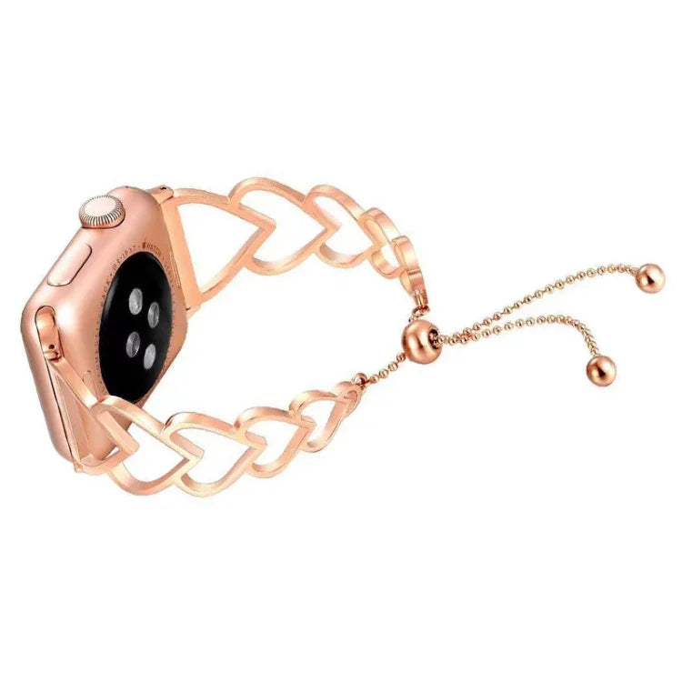하트 메탈 교체 스트랩 시계줄, Apple Watch 시리즈용, 7 41mm / 6 & SE & 5 & 4 40mm / 3 & 2 & 1 38mm, 7 45mm / 6 & SE & 5 & 4 44mm / 3 & 2 & 1 42mm