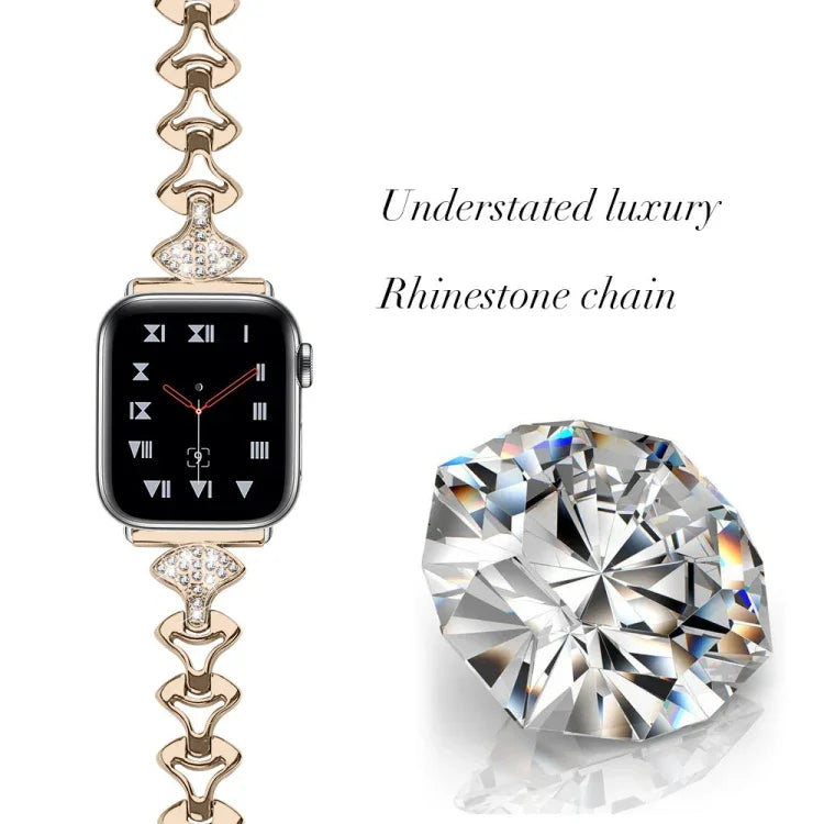 섹터 모양 다이아몬드 메탈 교체 스트랩 시계줄, Apple Watch 시리즈용, 7 41mm / 6 & SE & 5 & 4 40mm / 3 & 2 & 1 38mm, 7 45mm / 6 & SE & 5 & 4 44mm / 3 & 2 & 1 42mm