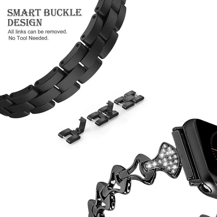 섹터 모양 다이아몬드 메탈 교체 스트랩 시계줄, Apple Watch 시리즈용, 7 41mm / 6 & SE & 5 & 4 40mm / 3 & 2 & 1 38mm, 7 45mm / 6 & SE & 5 & 4 44mm / 3 & 2 & 1 42mm