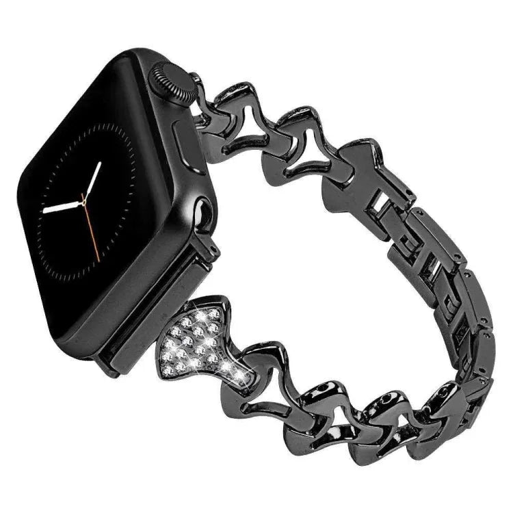 섹터 모양 다이아몬드 메탈 교체 스트랩 시계줄, Apple Watch 시리즈용, 7 41mm / 6 & SE & 5 & 4 40mm / 3 & 2 & 1 38mm, 7 45mm / 6 & SE & 5 & 4 44mm / 3 & 2 & 1 42mm