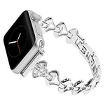 섹터 모양 다이아몬드 메탈 교체 스트랩 시계줄, Apple Watch 시리즈용, 7 41mm / 6 & SE & 5 & 4 40mm / 3 & 2 & 1 38mm, 7 45mm / 6 & SE & 5 & 4 44mm / 3 & 2 & 1 42mm