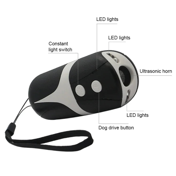 RC-534 휴대용 초음파 개 퇴치기 LED 라이트 포함, RC-534