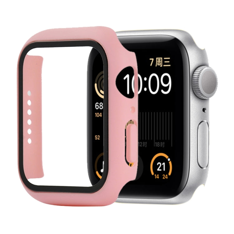 충격 방지 PC+강화유리 보호 케이스 및 포장 박스, 애플 워치 44mm(오렌지)용, 애플 워치 시리즈 6 / 5 / 4 / 워치 SE 44mm용, 애플 워치 시리즈 6 & SE & 5 & 4 44mm용, 애플 워치 시리즈 3 & 2 & 1 42mm용