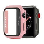 충격 방지 PC+강화유리 보호 케이스 및 포장 박스, 애플 워치 44mm(오렌지)용, 애플 워치 시리즈 6 / 5 / 4 / 워치 SE 44mm용, 애플 워치 시리즈 6 & SE & 5 & 4 44mm용, 애플 워치 시리즈 3 & 2 & 1 42mm용