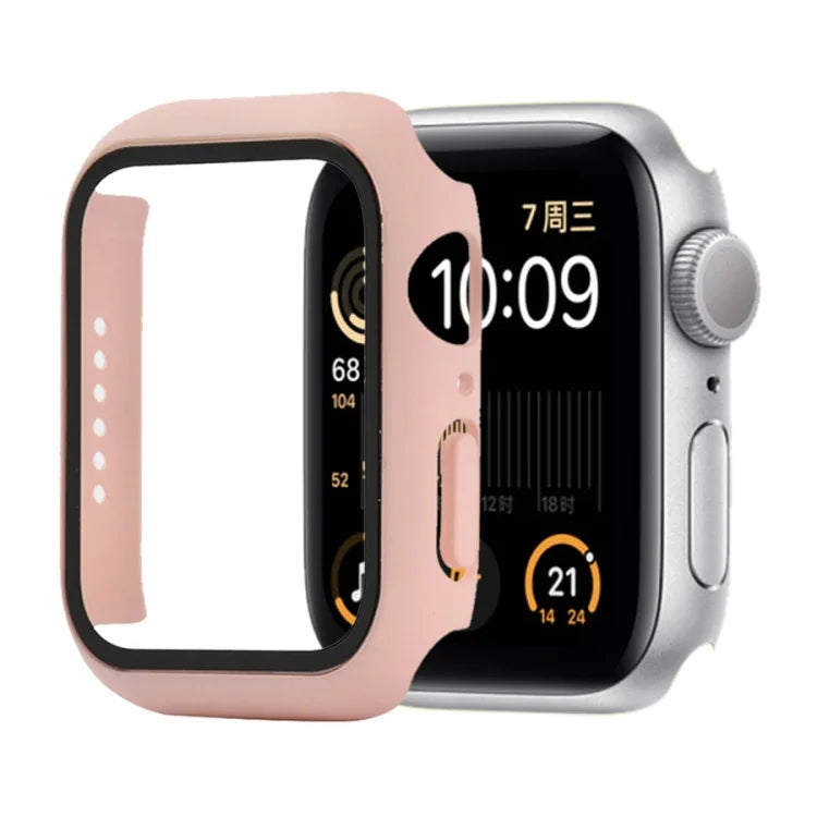 충격 방지 PC+강화 유리 보호 케이스 및 포장 박스, Apple Watch 44mm(오렌지)용, Apple Watch 시리즈 6 / 5 / 4 / Watch SE 40mm용, Apple Watch 시리즈 3 & 2 & 1 38mm용