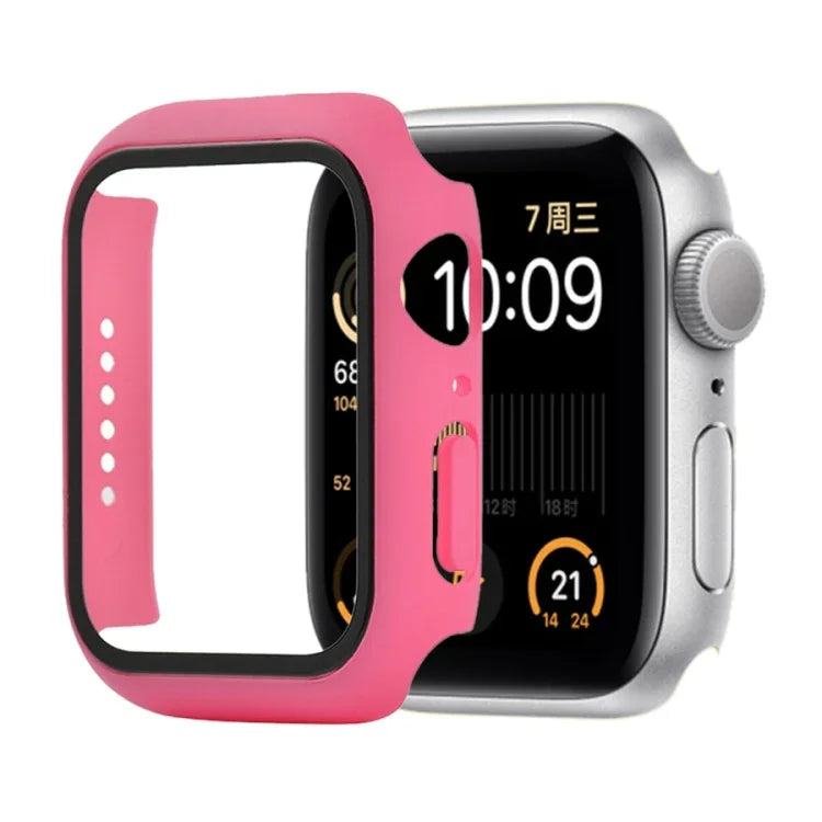 충격 방지 PC+강화 유리 보호 케이스 및 포장 박스, Apple Watch 44mm(오렌지)용, Apple Watch 시리즈 6 / 5 / 4 / Watch SE 40mm용, Apple Watch 시리즈 3 & 2 & 1 38mm용