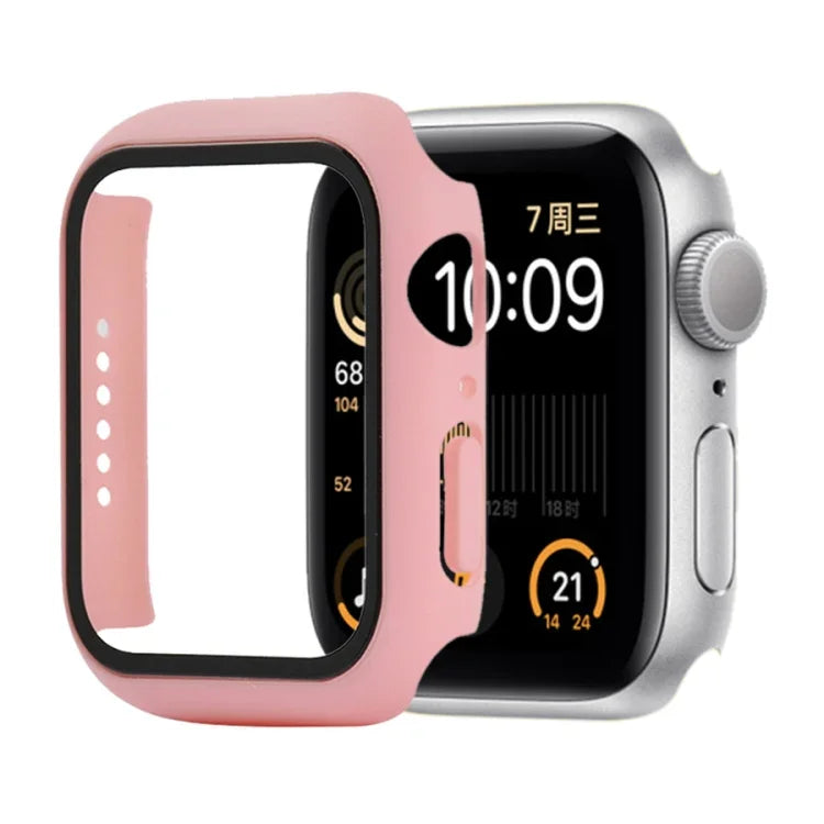 충격 방지 PC+강화 유리 보호 케이스 및 포장 박스, Apple Watch 44mm(오렌지)용, Apple Watch 시리즈 6 / 5 / 4 / Watch SE 40mm용, Apple Watch 시리즈 3 & 2 & 1 38mm용