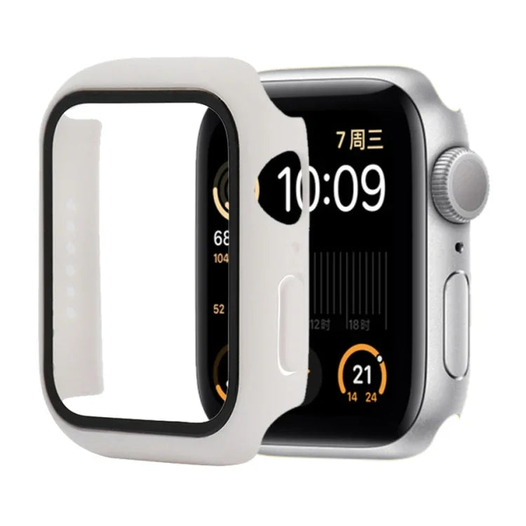 충격 방지 PC+강화 유리 보호 케이스 및 포장 박스, Apple Watch 44mm(오렌지)용, Apple Watch 시리즈 6 / 5 / 4 / Watch SE 40mm용, Apple Watch 시리즈 3 & 2 & 1 38mm용