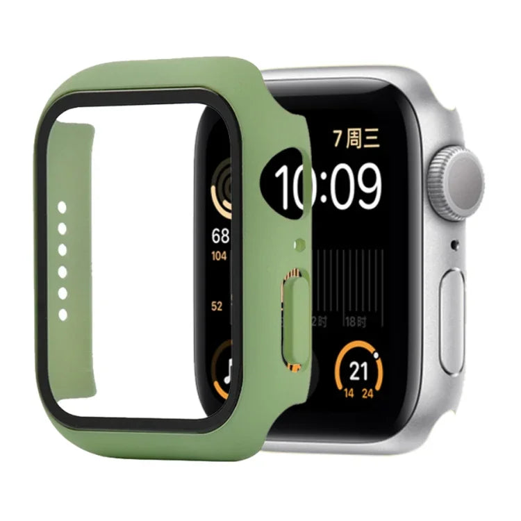 충격 방지 PC+강화 유리 보호 케이스 및 포장 박스, Apple Watch 44mm(오렌지)용, Apple Watch 시리즈 6 / 5 / 4 / Watch SE 40mm용, Apple Watch 시리즈 3 & 2 & 1 38mm용