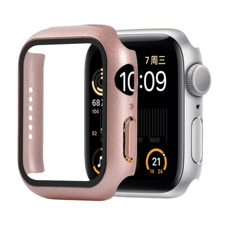충격 방지 PC+강화 유리 보호 케이스 및 포장 박스, Apple Watch 44mm(오렌지)용, Apple Watch 시리즈 6 / 5 / 4 / Watch SE 40mm용, Apple Watch 시리즈 3 & 2 & 1 38mm용