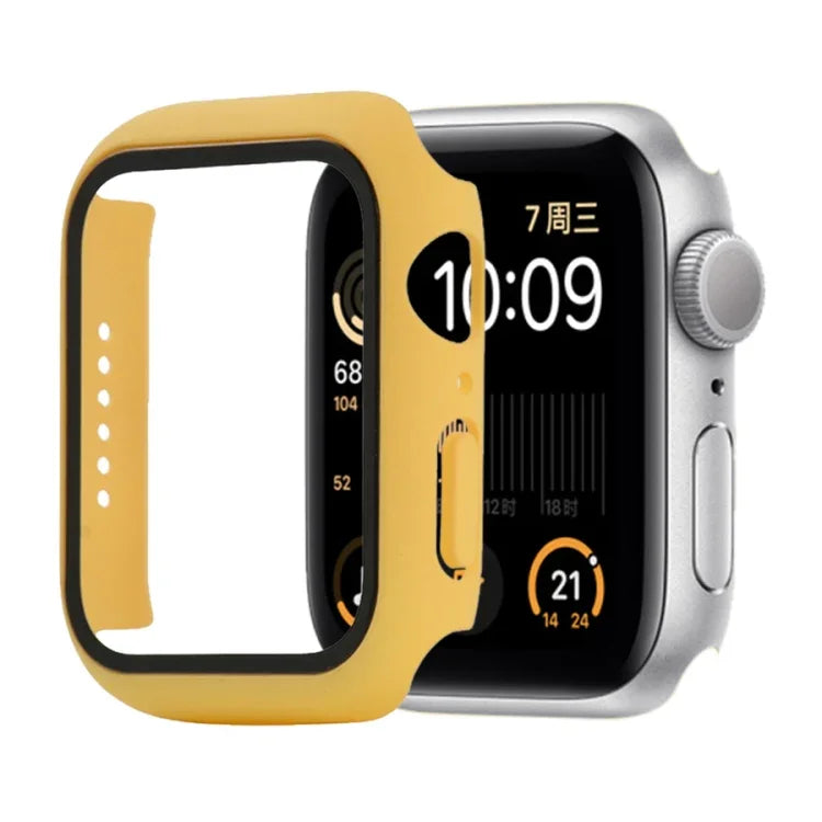 충격 방지 PC+강화 유리 보호 케이스 및 포장 박스, Apple Watch 44mm(오렌지)용, Apple Watch 시리즈 6 / 5 / 4 / Watch SE 40mm용, Apple Watch 시리즈 3 & 2 & 1 38mm용