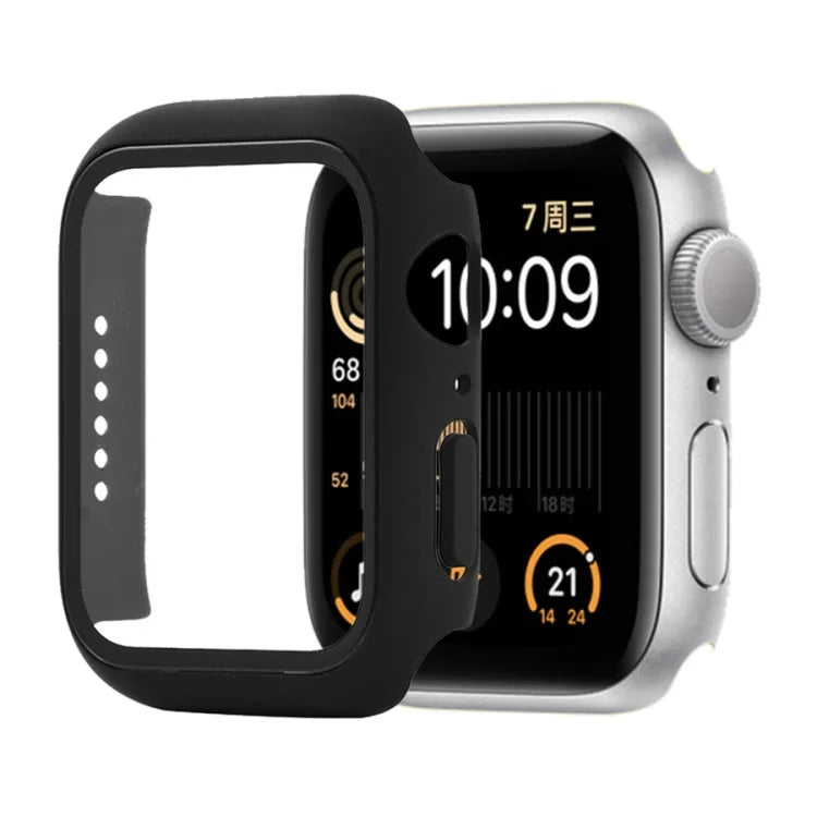 충격 방지 PC+강화 유리 보호 케이스 및 포장 박스, Apple Watch 44mm(오렌지)용, Apple Watch 시리즈 6 / 5 / 4 / Watch SE 40mm용, Apple Watch 시리즈 3 & 2 & 1 38mm용
