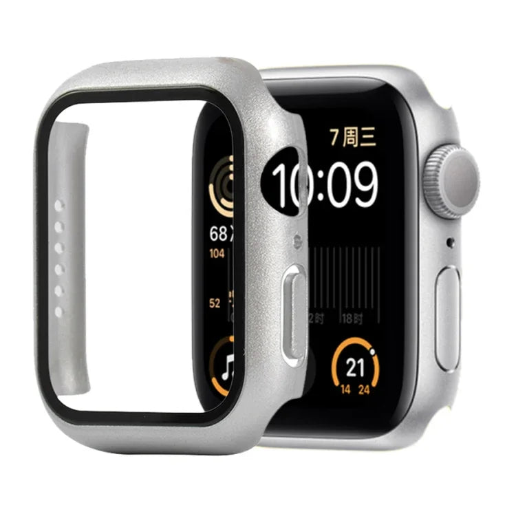 충격 방지 PC+강화 유리 보호 케이스 및 포장 박스, Apple Watch 44mm(오렌지)용, Apple Watch 시리즈 6 / 5 / 4 / Watch SE 40mm용, Apple Watch 시리즈 3 & 2 & 1 38mm용
