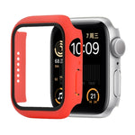 충격 방지 PC+강화 유리 보호 케이스 및 포장 박스, Apple Watch 44mm(오렌지)용, Apple Watch 시리즈 6 / 5 / 4 / Watch SE 40mm용, Apple Watch 시리즈 3 & 2 & 1 38mm용