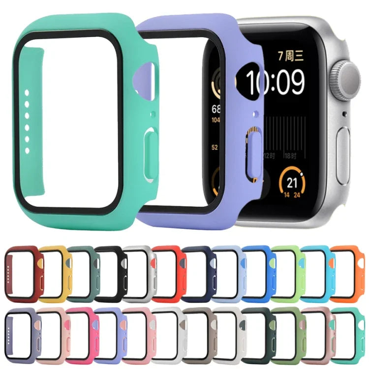 충격 방지 PC+강화 유리 보호 케이스 및 포장 박스, Apple Watch 44mm(오렌지)용, Apple Watch 시리즈 6 / 5 / 4 / Watch SE 40mm용, Apple Watch 시리즈 3 & 2 & 1 38mm용