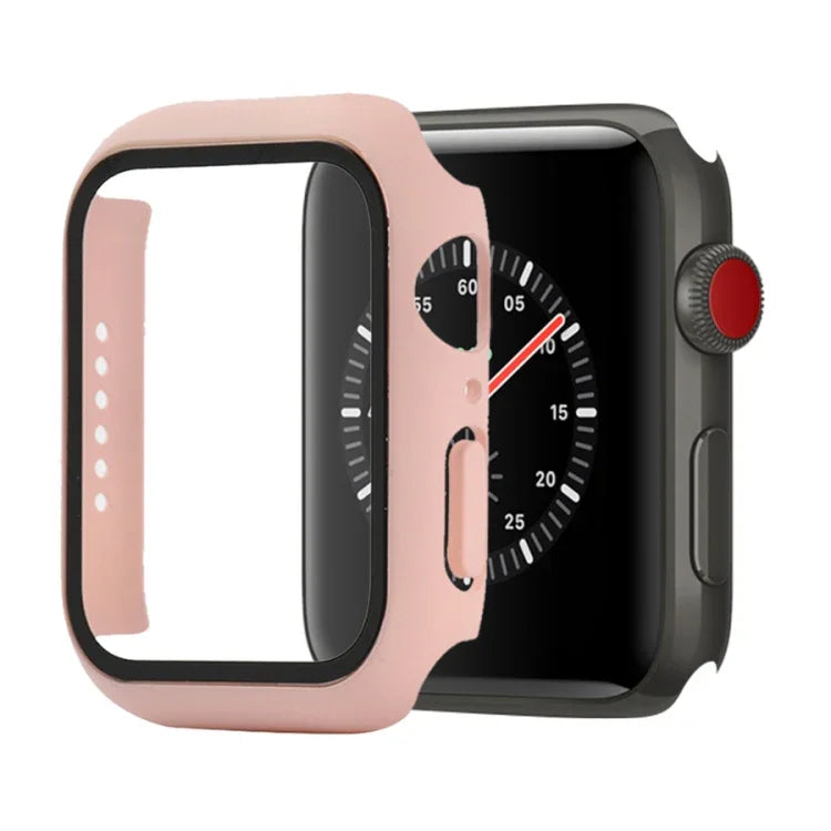 충격 방지 PC+강화 유리 보호 케이스 및 포장 박스, Apple Watch 44mm(오렌지)용, Apple Watch 시리즈 6 / 5 / 4 / Watch SE 40mm용, Apple Watch 시리즈 3 & 2 & 1 38mm용