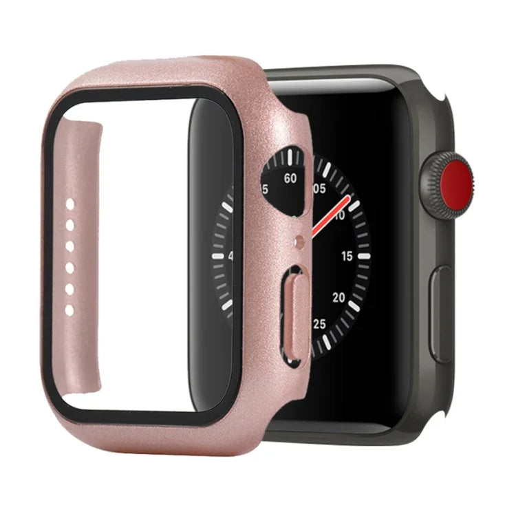 충격 방지 PC+강화 유리 보호 케이스 및 포장 박스, Apple Watch 44mm(오렌지)용, Apple Watch 시리즈 6 / 5 / 4 / Watch SE 40mm용, Apple Watch 시리즈 3 & 2 & 1 38mm용