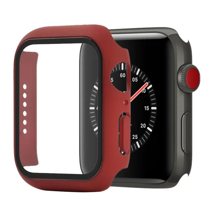 충격 방지 PC+강화 유리 보호 케이스 및 포장 박스, Apple Watch 44mm(오렌지)용, Apple Watch 시리즈 6 / 5 / 4 / Watch SE 40mm용, Apple Watch 시리즈 3 & 2 & 1 38mm용
