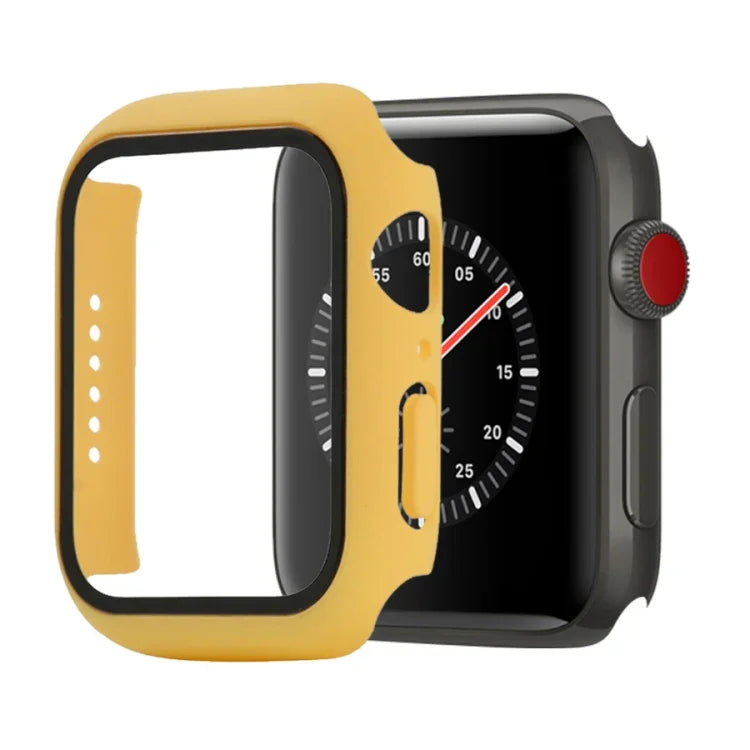 충격 방지 PC+강화 유리 보호 케이스 및 포장 박스, Apple Watch 44mm(오렌지)용, Apple Watch 시리즈 6 / 5 / 4 / Watch SE 40mm용, Apple Watch 시리즈 3 & 2 & 1 38mm용
