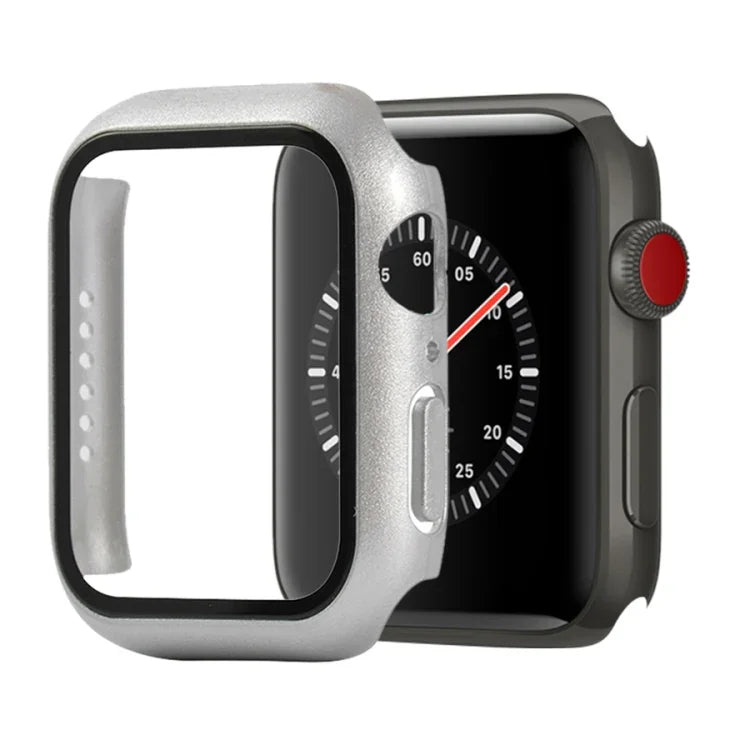 충격 방지 PC+강화 유리 보호 케이스 및 포장 박스, Apple Watch 44mm(오렌지)용, Apple Watch 시리즈 6 / 5 / 4 / Watch SE 40mm용, Apple Watch 시리즈 3 & 2 & 1 38mm용
