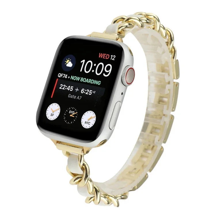 Single Row Metal Replacement Strap Watchband For Apple Watch Series, 7 41mm / 6 & SE & 5 & 4 40mm / 3 & 2 & 1 38mm, 7 45mm / 6 & SE & 5 & 4 44mm / 3 & 2 & 1 42mm