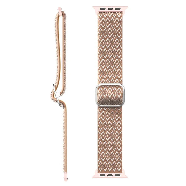 조절 가능한 마름모 텍스처 탄성 교체 스트랩 시계줄, Apple Watch 시리즈용, 7 41mm / 6 & SE & 5 & 4 40mm / 3 & 2 & 1 38mm, 7 45mm / 6 & SE & 5 & 4 44mm / 3 & 2 & 1 42mm