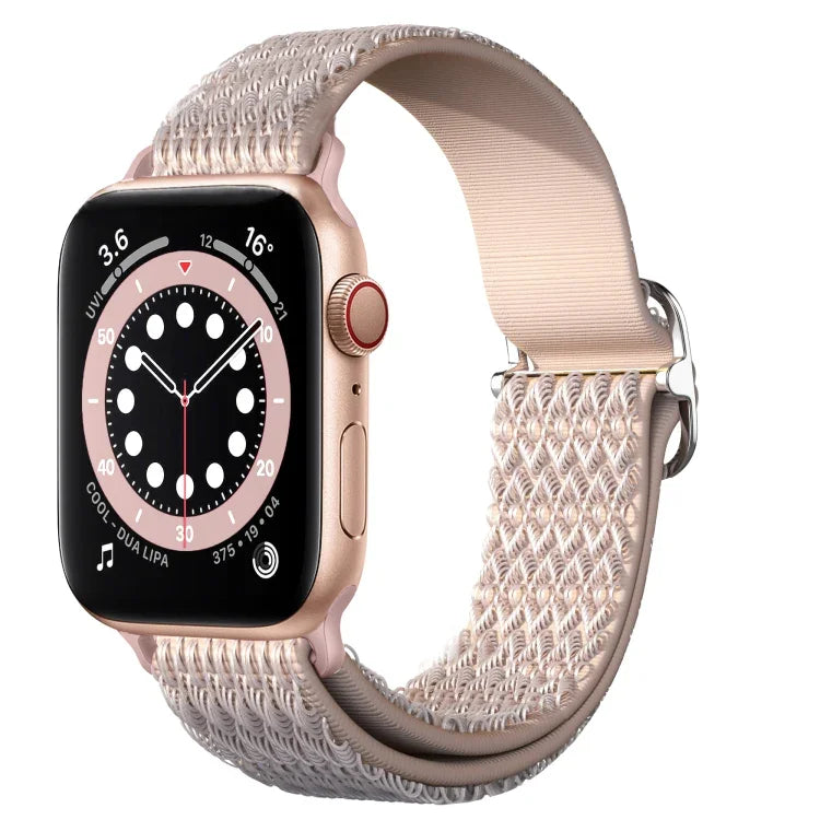 조절 가능한 마름모 텍스처 탄성 교체 스트랩 시계줄, Apple Watch 시리즈용, 7 41mm / 6 & SE & 5 & 4 40mm / 3 & 2 & 1 38mm, 7 45mm / 6 & SE & 5 & 4 44mm / 3 & 2 & 1 42mm