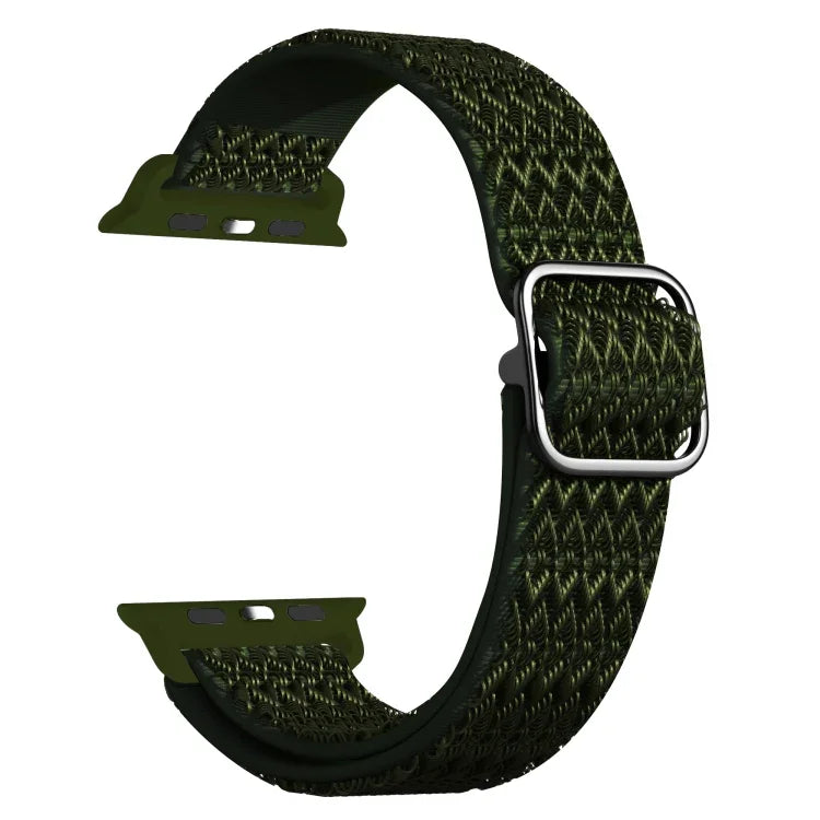 조절 가능한 마름모 텍스처 탄성 교체 스트랩 시계줄, Apple Watch 시리즈용, 7 41mm / 6 & SE & 5 & 4 40mm / 3 & 2 & 1 38mm, 7 45mm / 6 & SE & 5 & 4 44mm / 3 & 2 & 1 42mm