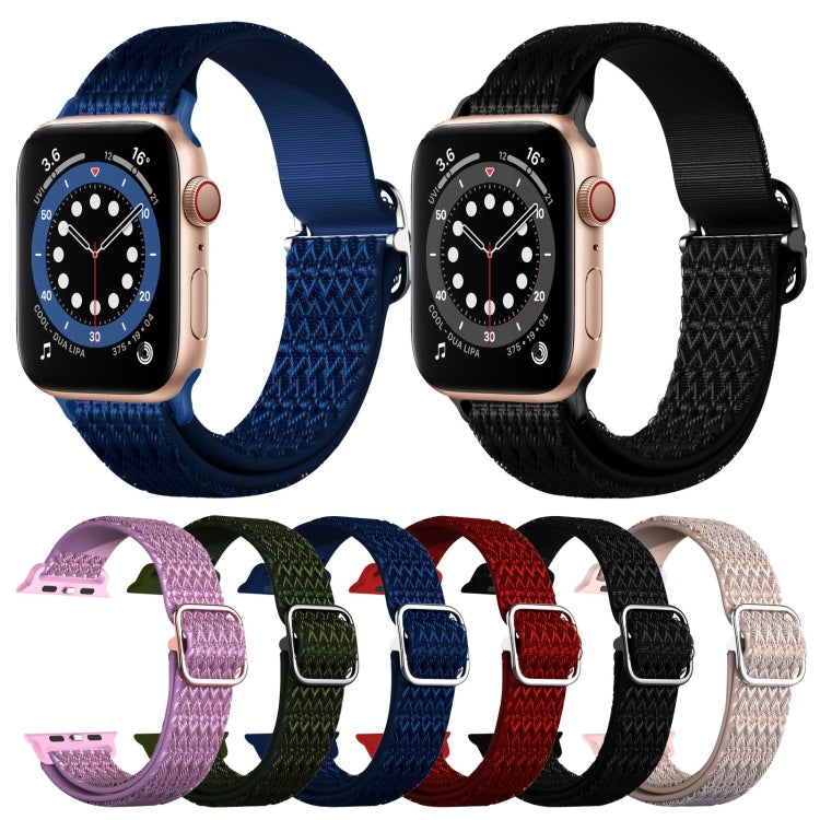조절 가능한 마름모 텍스처 탄성 교체 스트랩 시계줄, Apple Watch 시리즈용, 7 41mm / 6 & SE & 5 & 4 40mm / 3 & 2 & 1 38mm, 7 45mm / 6 & SE & 5 & 4 44mm / 3 & 2 & 1 42mm