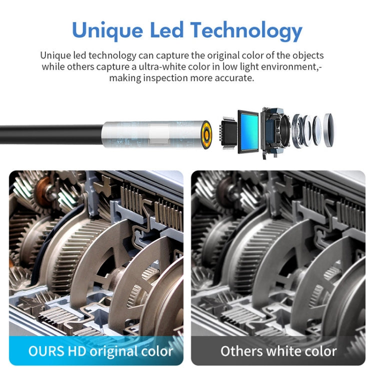 Y17 5MP 12mm 듀얼 렌즈 HD 자동 초점 WiFi 산업용 디지털 내시경 줌 가능 스네이크 카메라, 1m 하드 케이블, 3.5m 하드 케이블, 5m 하드 케이블, 10m 하드 케이블