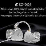 KZ DQ6 3유닛 다이나믹 하이파이 인이어 유선 이어폰, 마이크 없음, 마이크 포함