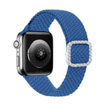 조절 가능한 나일론 꼬임 탄성 다이아몬드 버클 교체 스트랩 시계줄, Apple Watch 시리즈 7 & 6 & SE & 5 & 4 40mm/3 & 2 & 1 38mm, 7 & 6 & SE & 5 & 4 44mm/3 & 2 & 1 42mm용