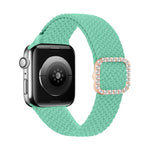조절 가능한 나일론 꼬임 탄성 다이아몬드 버클 교체 스트랩 시계줄, Apple Watch 시리즈 7 & 6 & SE & 5 & 4 40mm/3 & 2 & 1 38mm, 7 & 6 & SE & 5 & 4 44mm/3 & 2 & 1 42mm용