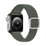조절 가능한 나일론 꼬임 탄성 다이아몬드 버클 교체 스트랩 시계줄, Apple Watch 시리즈 7 & 6 & SE & 5 & 4 40mm/3 & 2 & 1 38mm, 7 & 6 & SE & 5 & 4 44mm/3 & 2 & 1 42mm용