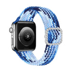 조절 가능한 나일론 꼬임 탄성 다이아몬드 버클 교체 스트랩 시계줄, Apple Watch 시리즈 7 & 6 & SE & 5 & 4 40mm/3 & 2 & 1 38mm, 7 & 6 & SE & 5 & 4 44mm/3 & 2 & 1 42mm용
